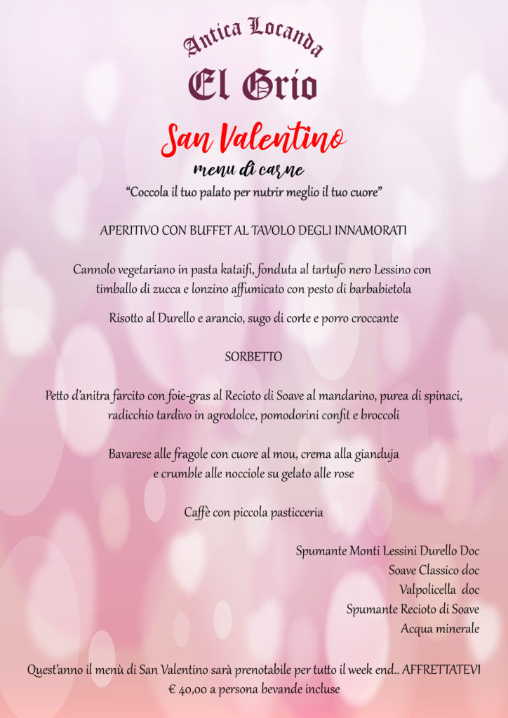 La nostra proposta per il Menù di carne per San Valentino 2019.. vieni a farti coccolare per una serata romantica